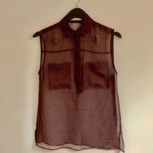 Jason Wu Sleeveless Silk button up top